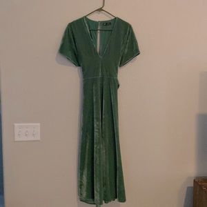 Green velvet dress